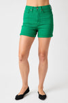 Judy Blue Tummy Control Denim Shorts in Green