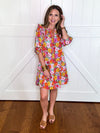 Umgee Ruffled Flower Print Tiered Dress