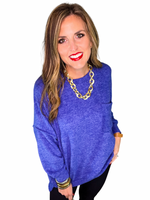 Brushed Melange Drop Shoulder Oversized Sweater