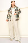 Green and Tan Plaid Shacket
