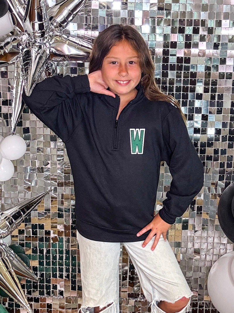 YOUTH Varsity W Quarter Zip Pullover PREORDER