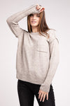 Hi-Low Hem Round Neck Sweater