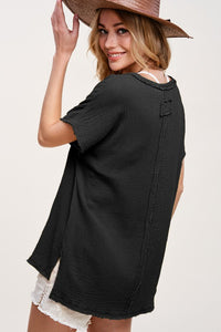 V-Neck Gauze Top