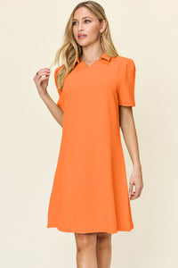 Textured Collared Neck Dress