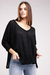 3/4 Length Textured Top