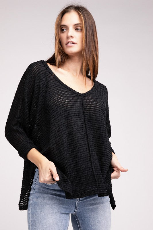 3/4 Length Textured Top