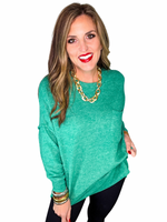 Brushed Melange Drop Shoulder Oversized Sweater
