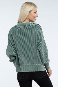 Vintage Washed Side Slit Sweater