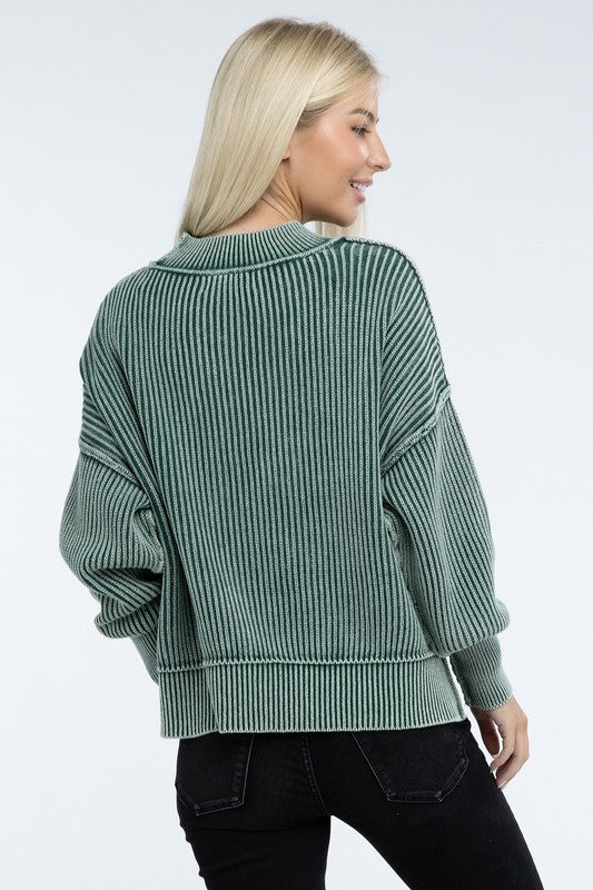 Vintage Washed Side Slit Sweater