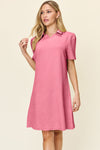Textured Collared Neck Dress