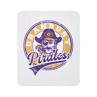 Granbury Pirates Vintage Mascots Sherpa Blanket in White