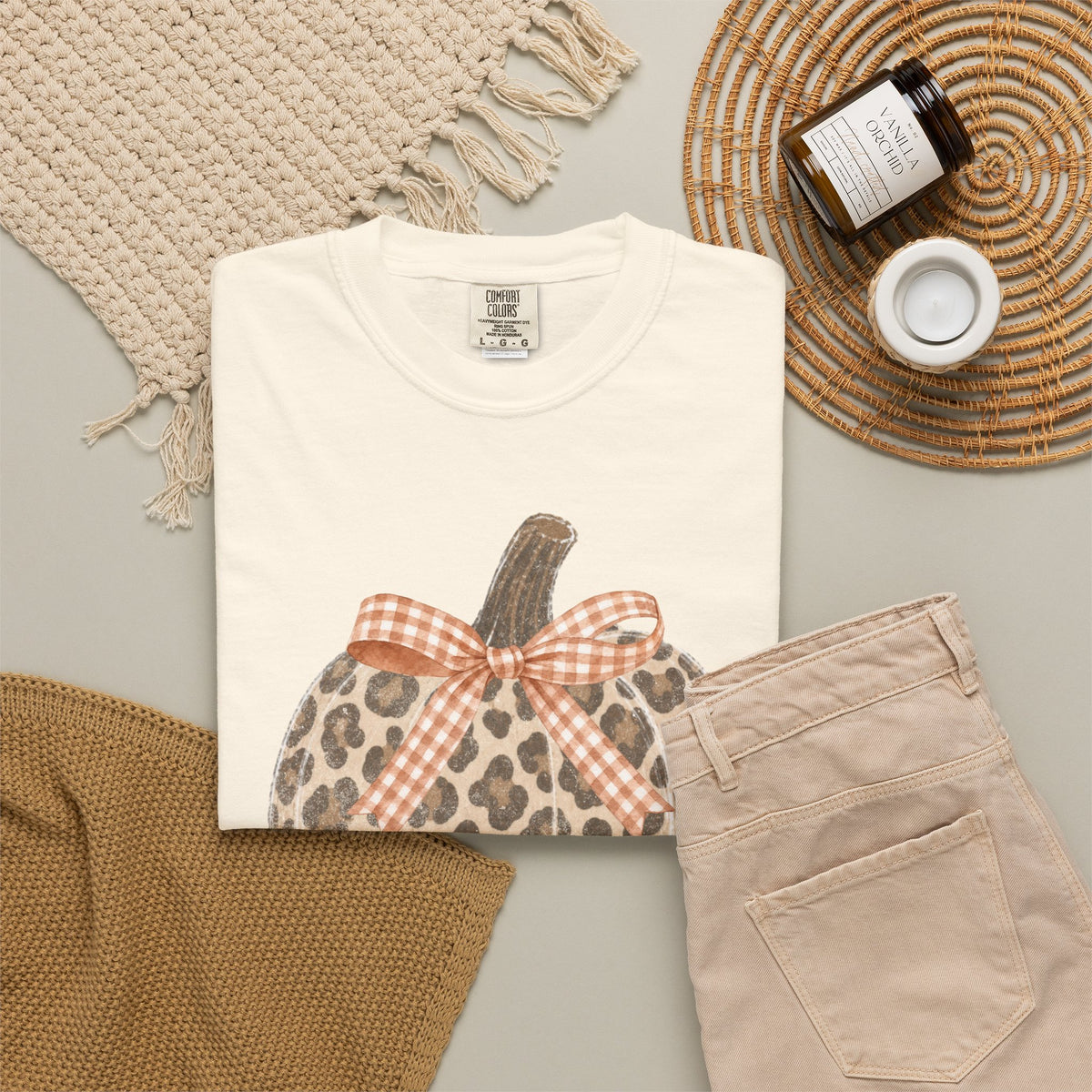 Leopard Pumpkin Comfort Colors T-shirt