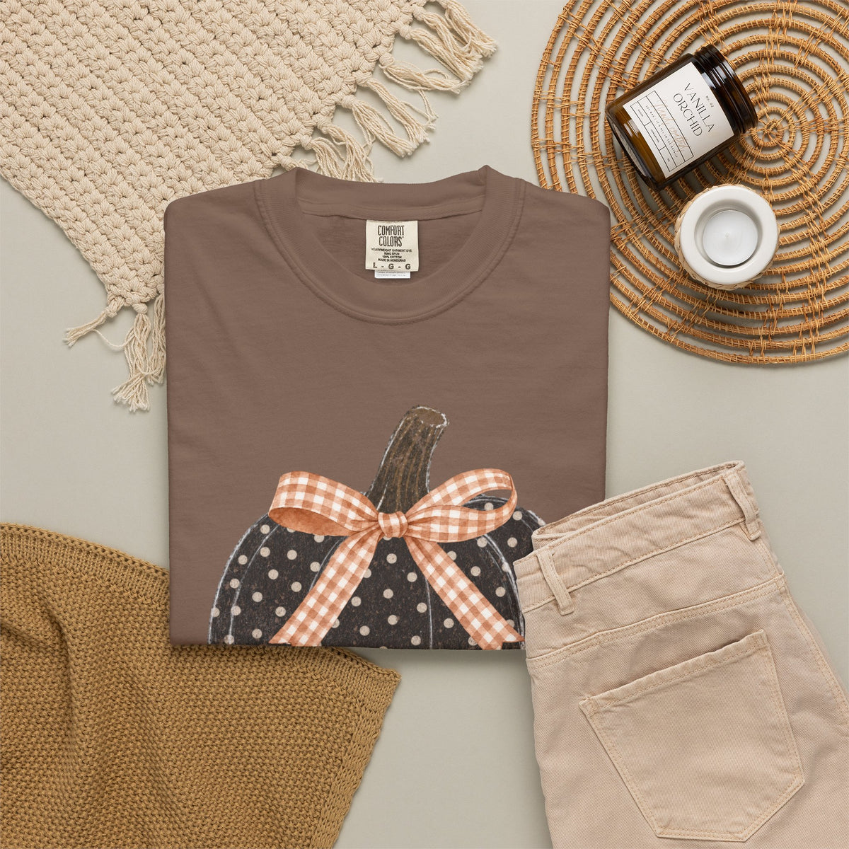 Polkadot Pumpkin Comfort Colors T-shirt