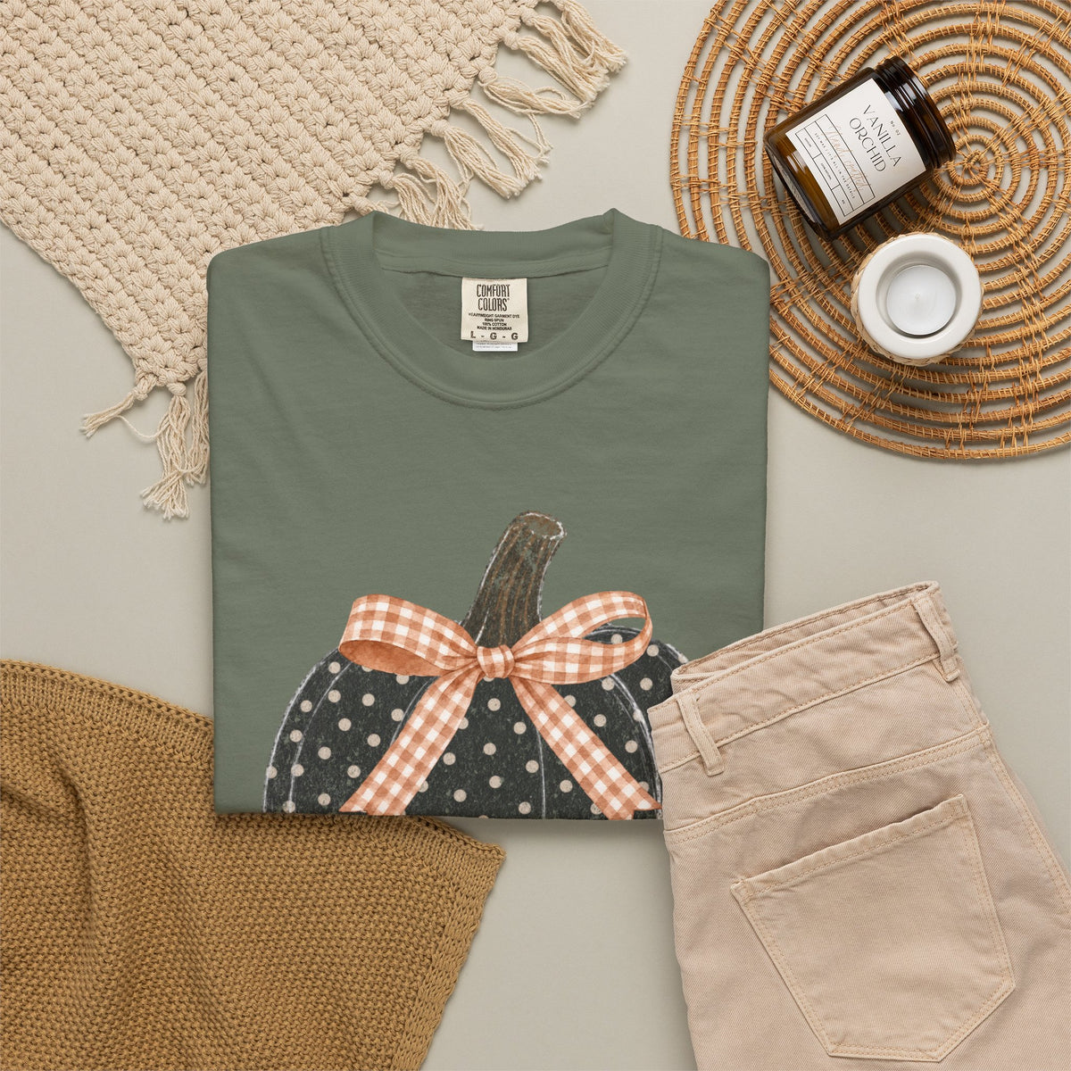 Polkadot Pumpkin Comfort Colors T-shirt