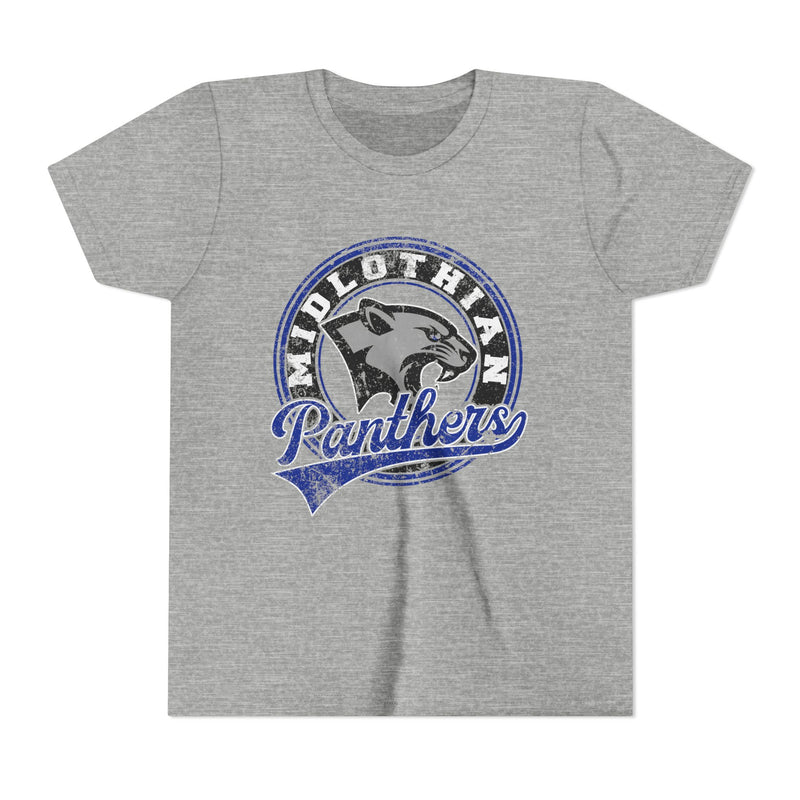 YOUTH Midlothian Panthers Vintage Mascot Bella Canvas T-Shirt