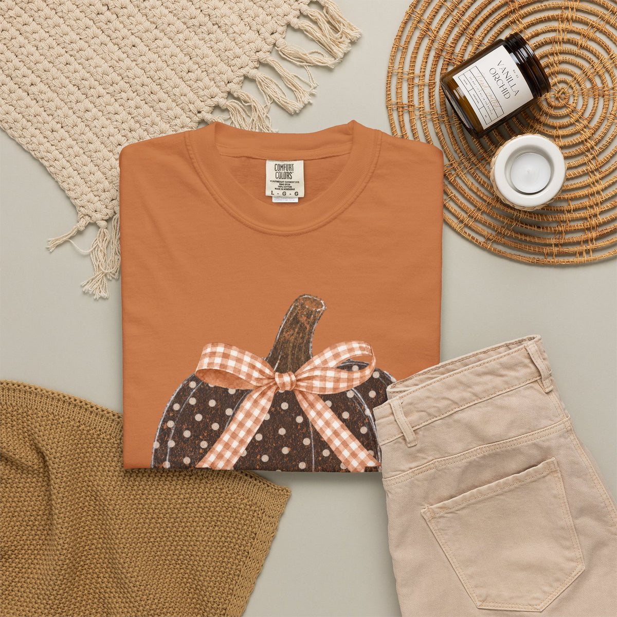 Polkadot Pumpkin Comfort Colors T-shirt