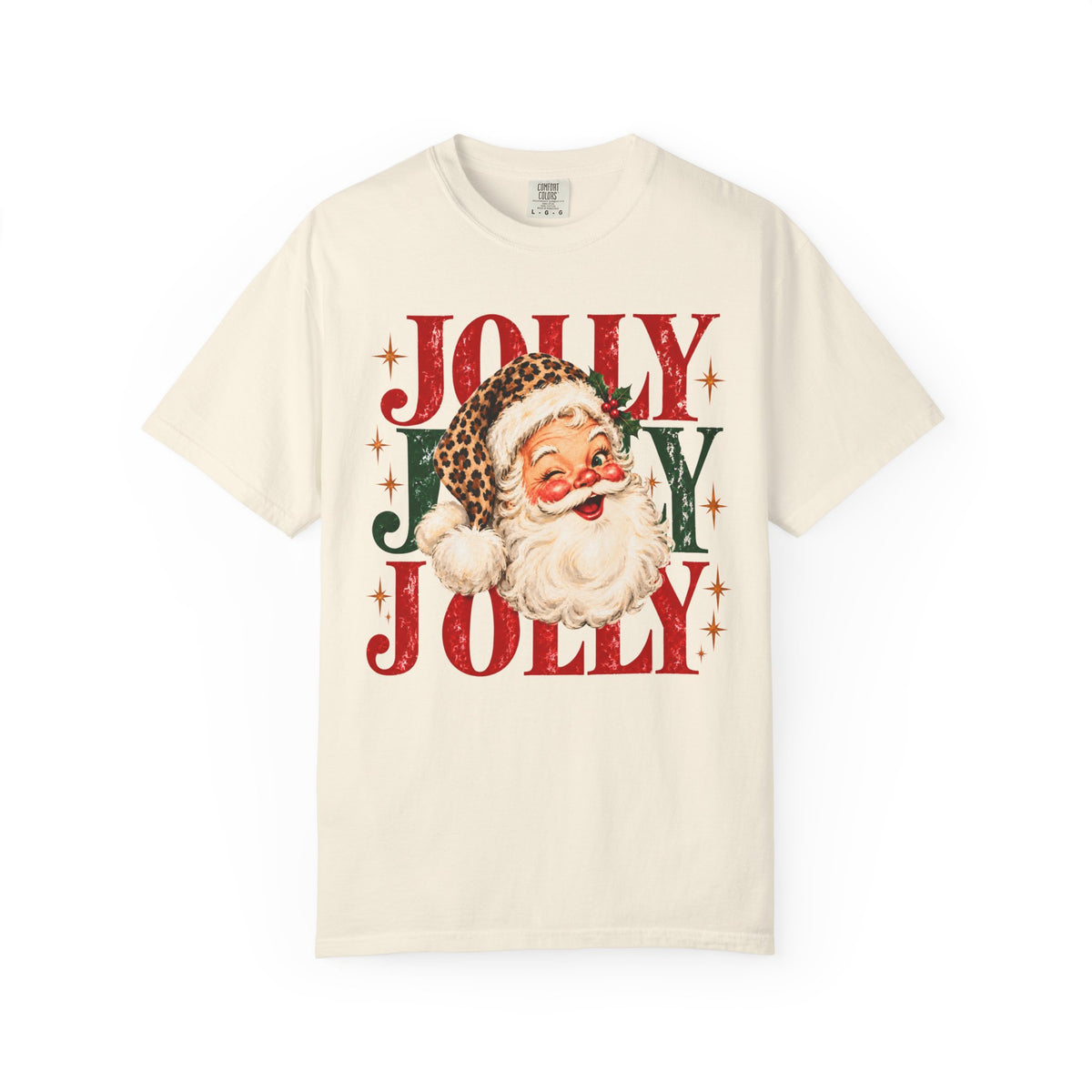 Leopard Jolly Santa Comfort Colors T-shirt