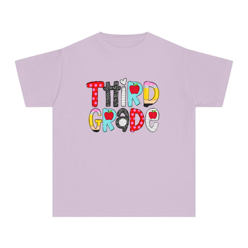 YOUTH Third Grade School Font Comfort Colors Tee