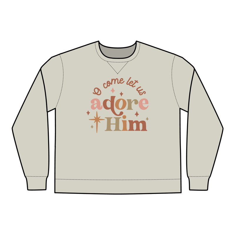 Oh Come Let Us Adore Him ComfortWash® Garment Dyed Crewneck Sweatshirt