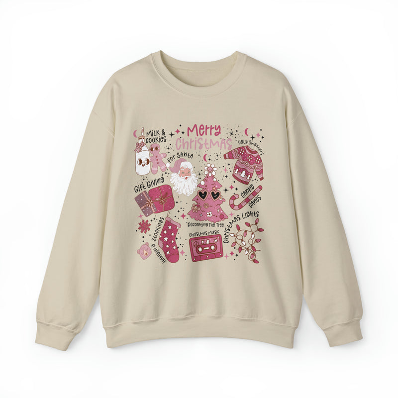 Pink Christmas Collage Sweatshirt