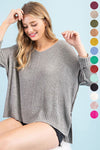 V-Neck Front Seam Knit Sweater