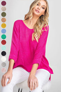 V-Neck Front Seam Knit Sweater