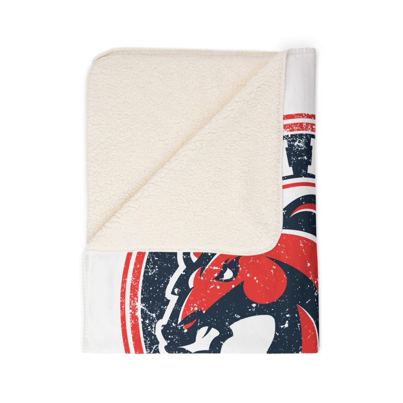 Life Mustangs Vintage Mascots Sherpa Blanket in White
