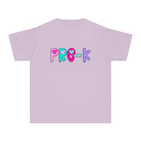 YOUTH Pre-K Heart Font Comfort Colors Tee