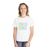 YOUTH Third Grade Pastel Font Comfort Colors Tee