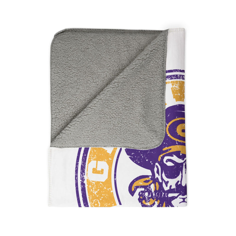 Granbury Pirates Vintage Mascots Sherpa Blanket in White