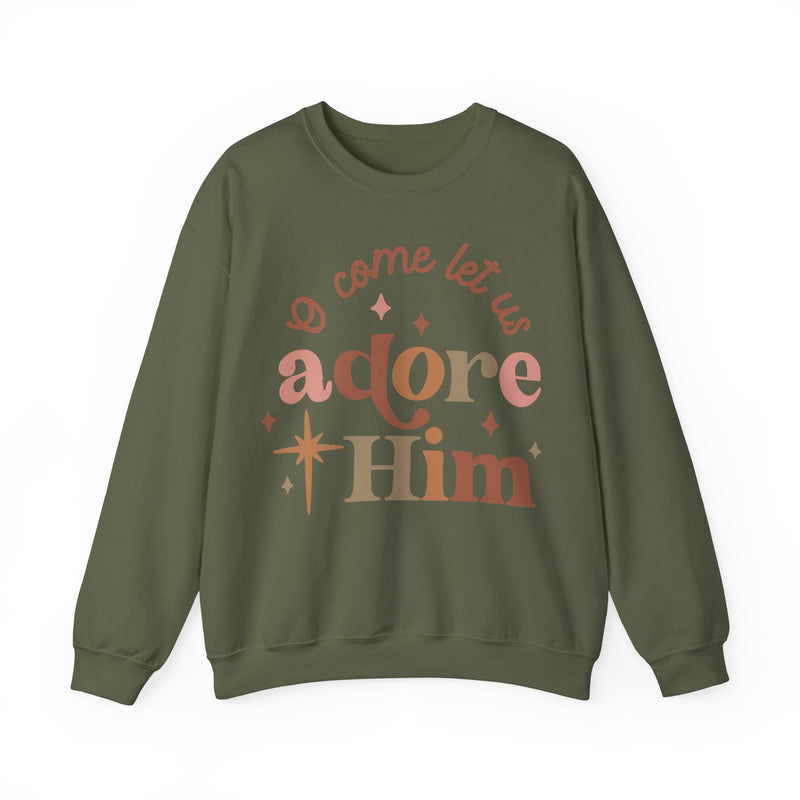 Neutral Oh Come Let Us Adore Him Sweatshirt