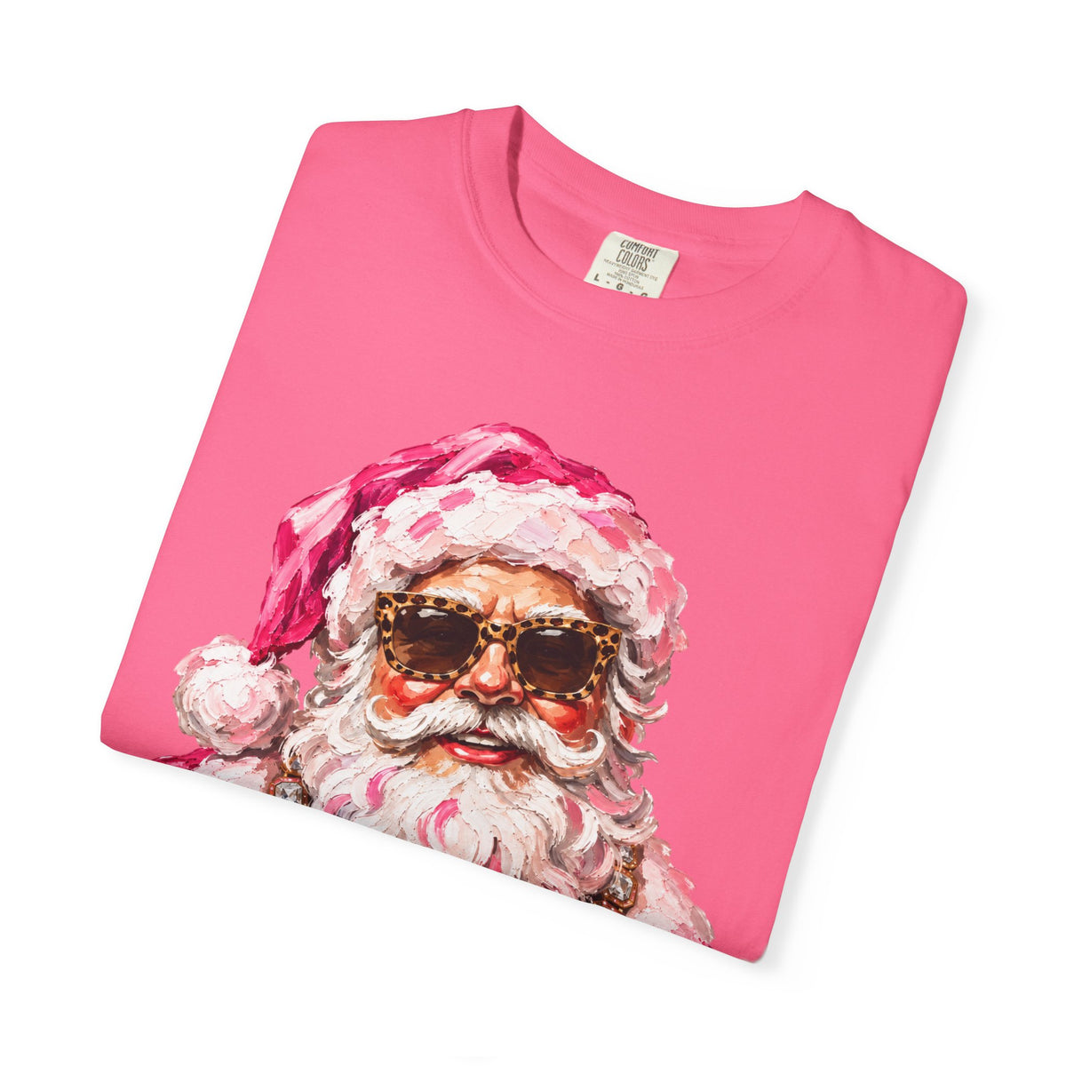 Pink Glam Santa Comfort Colors T-shirt