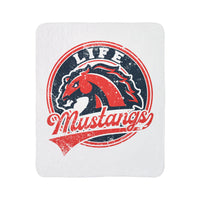 Life Mustangs Vintage Mascots Sherpa Blanket in White