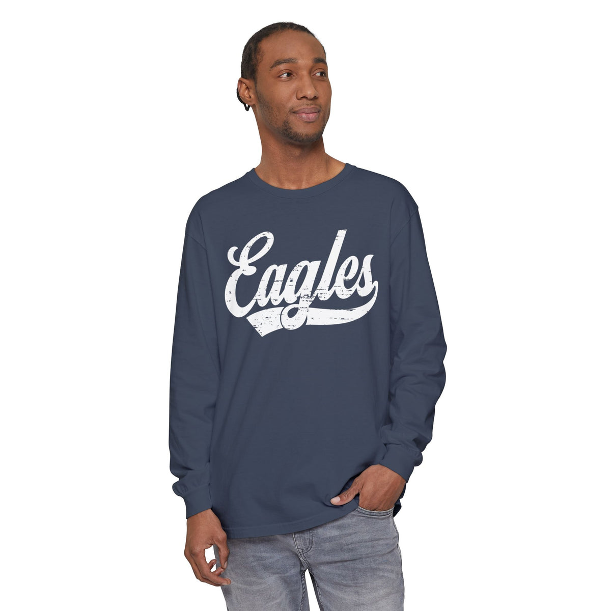 Eagles Script Long Sleeve Comfort Colors T-Shirt