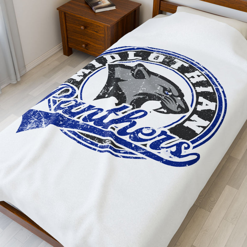 Midlothian Panthers Vintage Mascot Velveteen Blanket