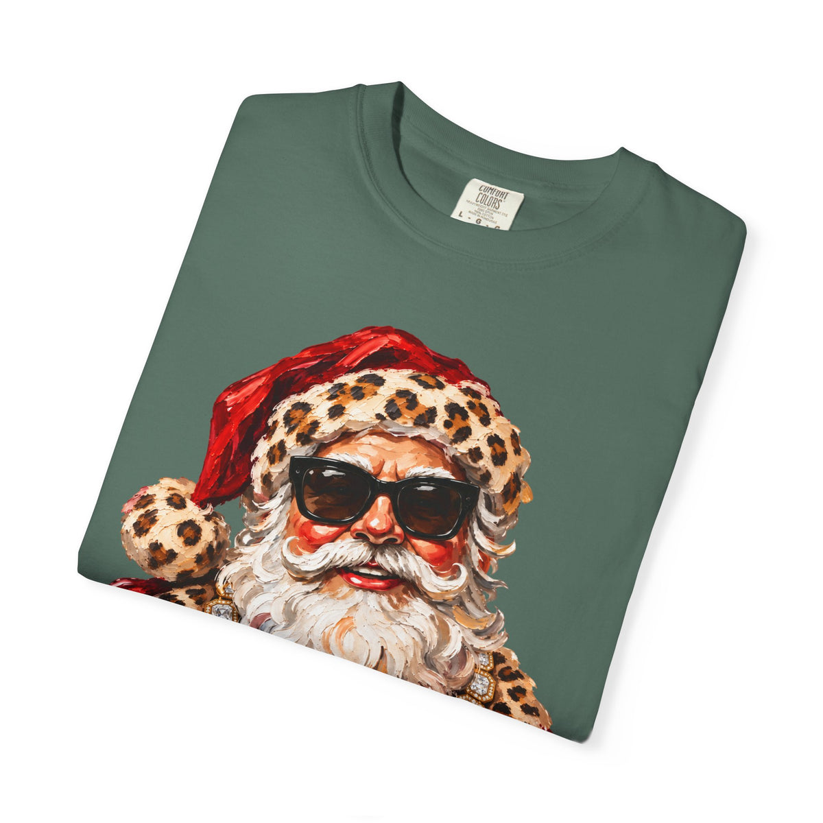 Leopard Glam Santa Comfort Colors T-shirt