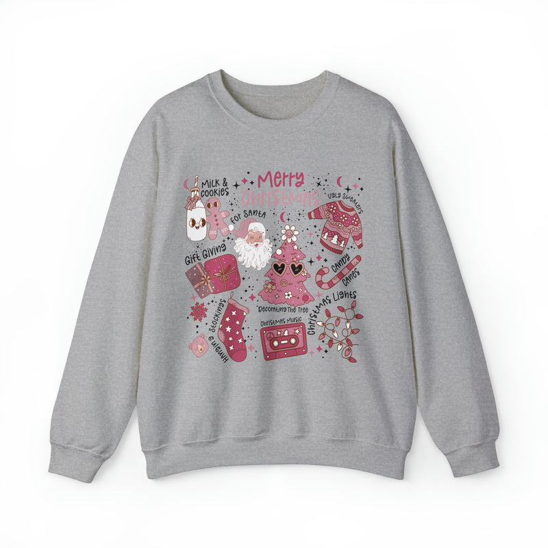 Pink Christmas Collage Sweatshirt