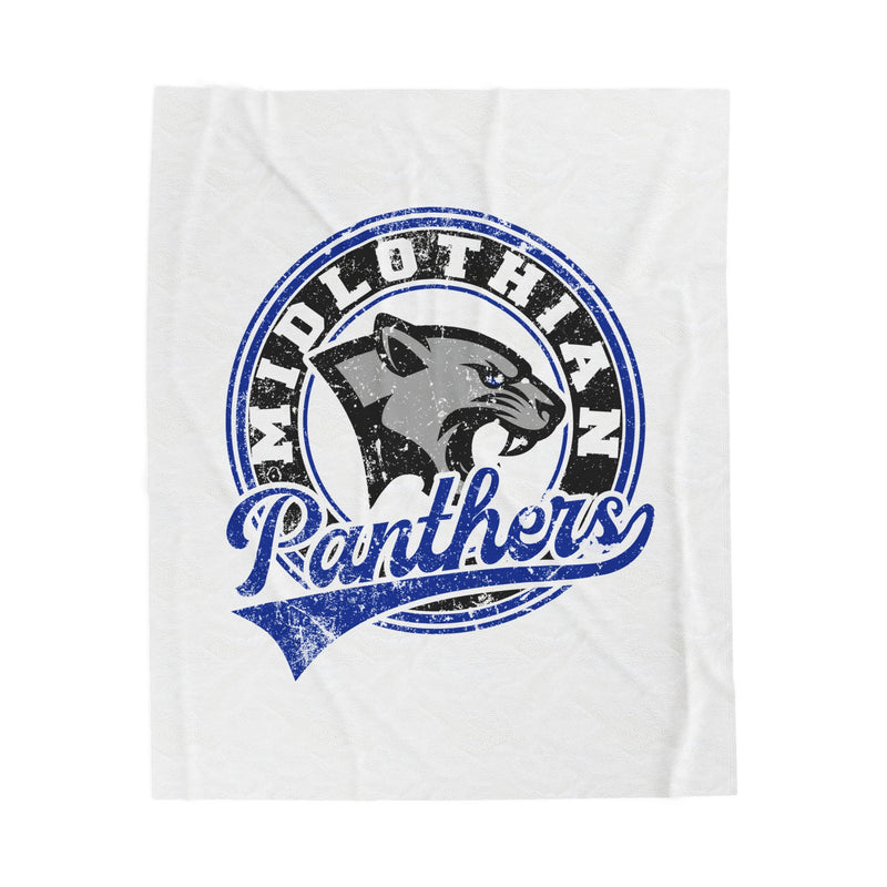 Midlothian Panthers Vintage Mascot Velveteen Blanket
