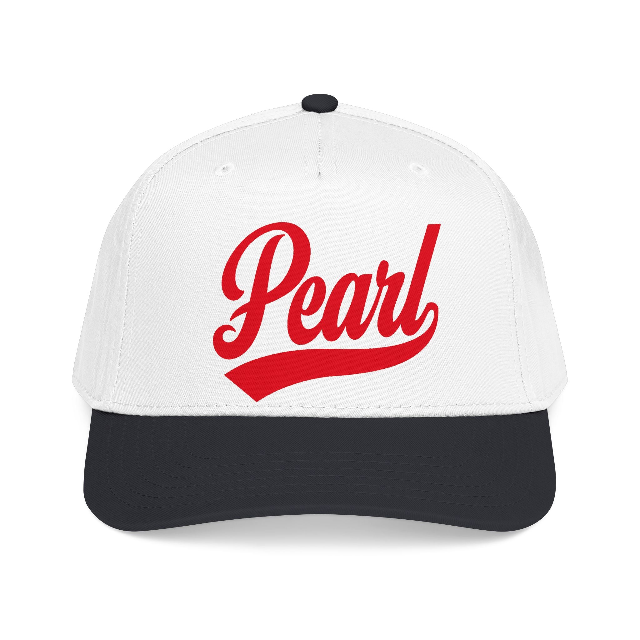 Pearl in Black Mid Profile Baseball Cap