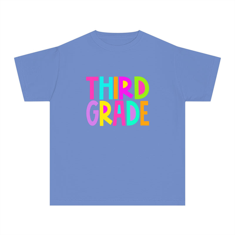 YOUTH Third Grade Neon Font Comfort Colors Tee