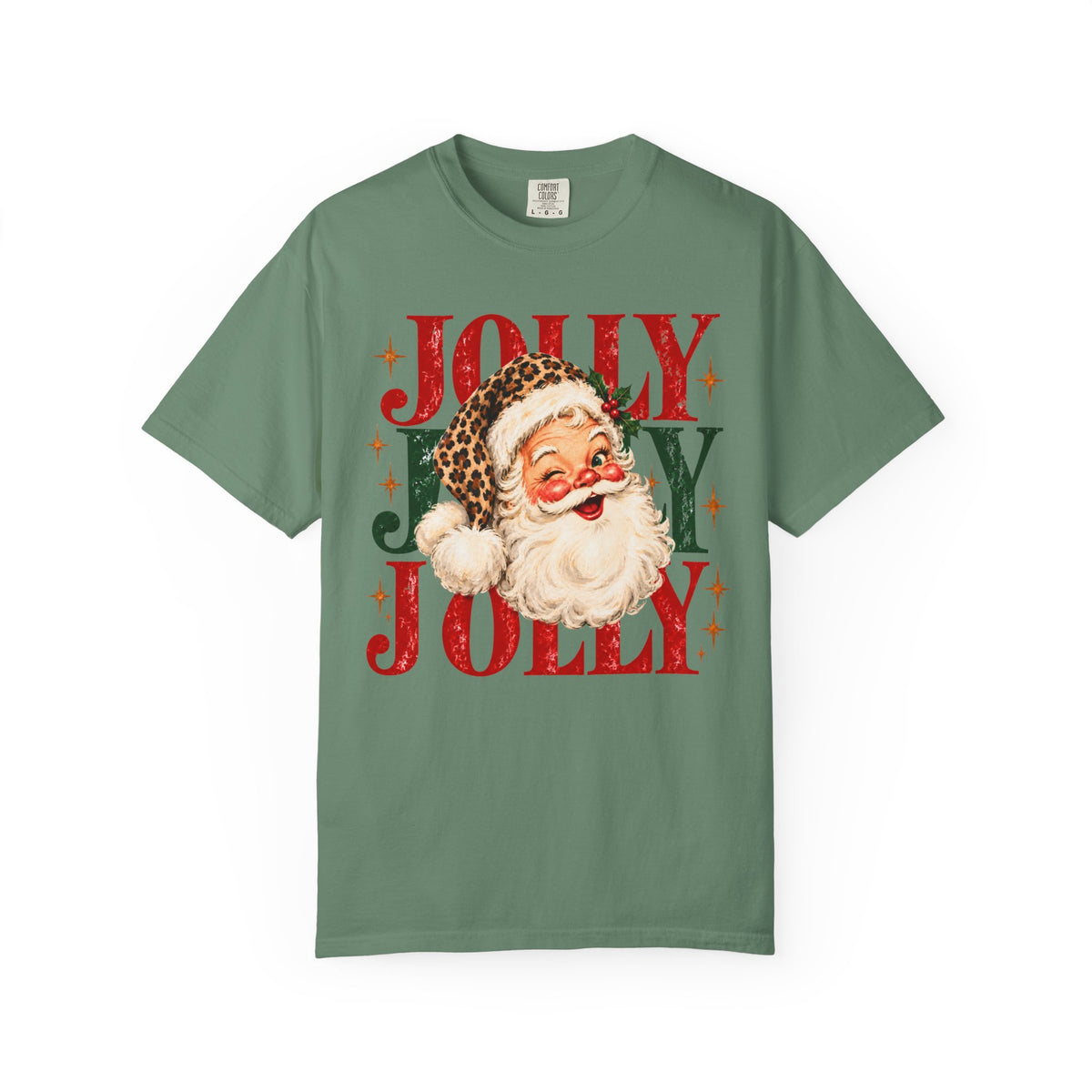 Leopard Jolly Santa Comfort Colors T-shirt