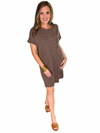 Ribbed Pocket Dress in Mocha