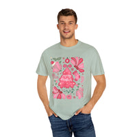 Pink Boho Christmas Collage Comfort Colors Tee