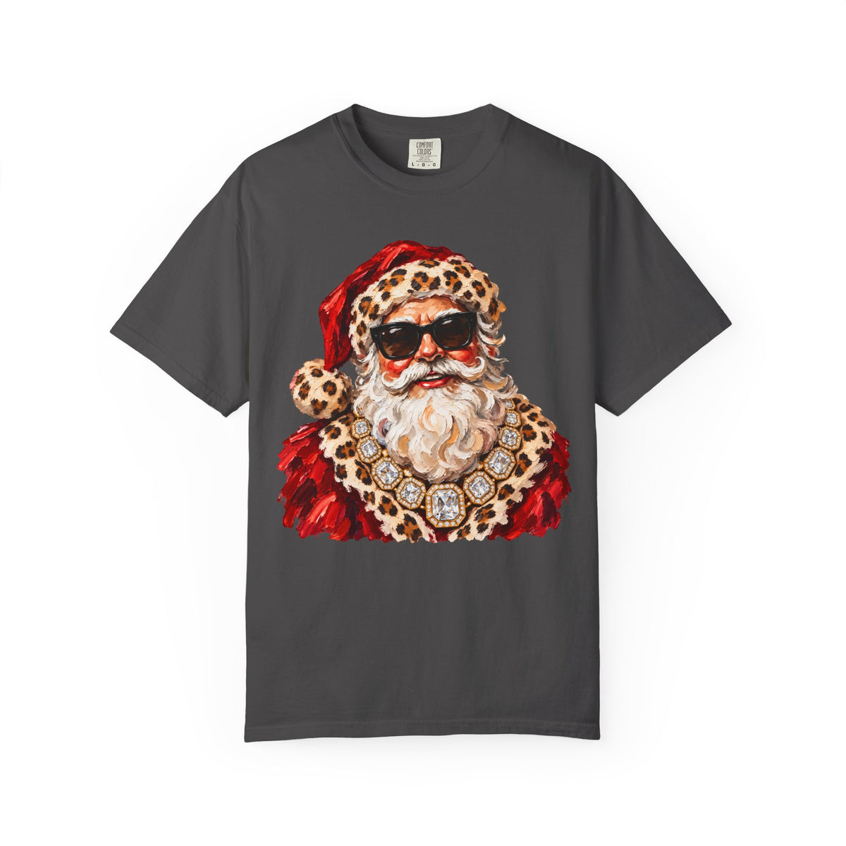 Leopard Glam Santa Comfort Colors T-shirt