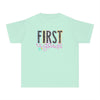 YOUTH First Grade Notebook Font Comfort Colors Tee