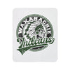 Waxahachie Indians Vintage Mascot Sherpa Blanket in White