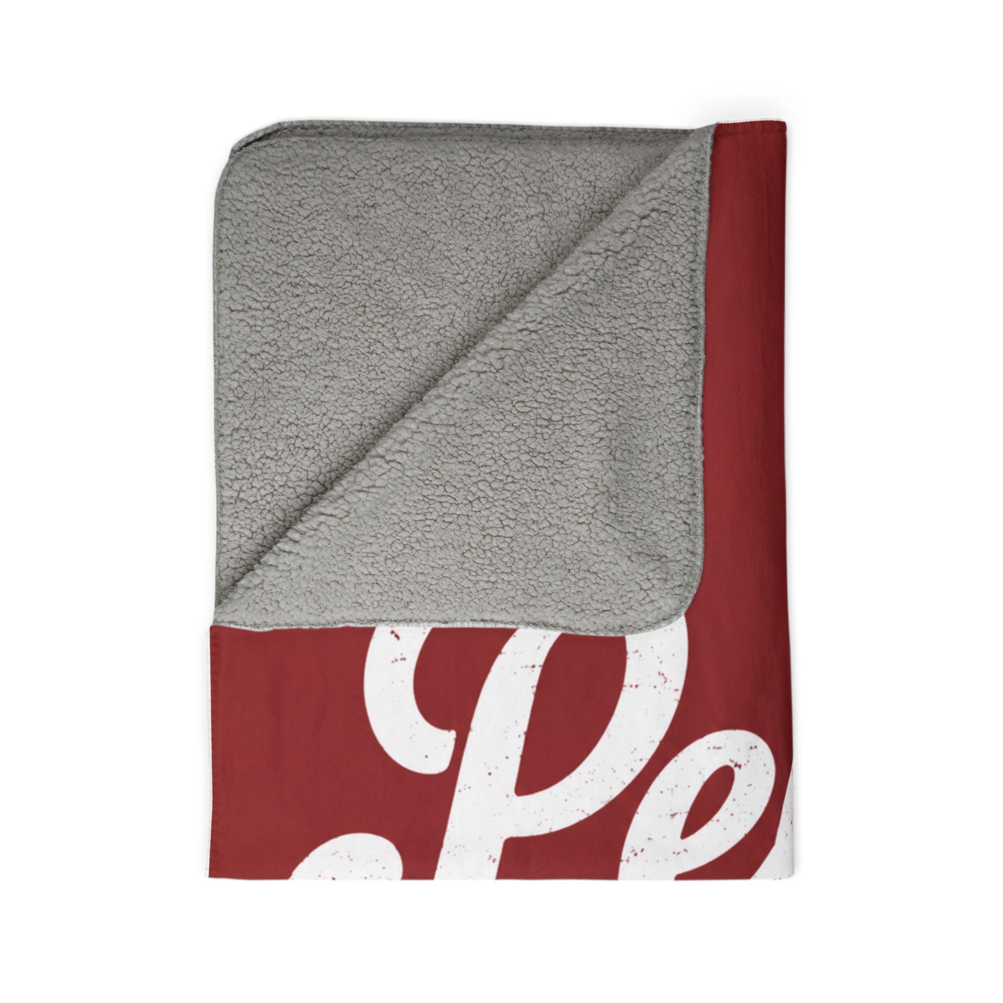 Pearl Script Sherpa Blanket