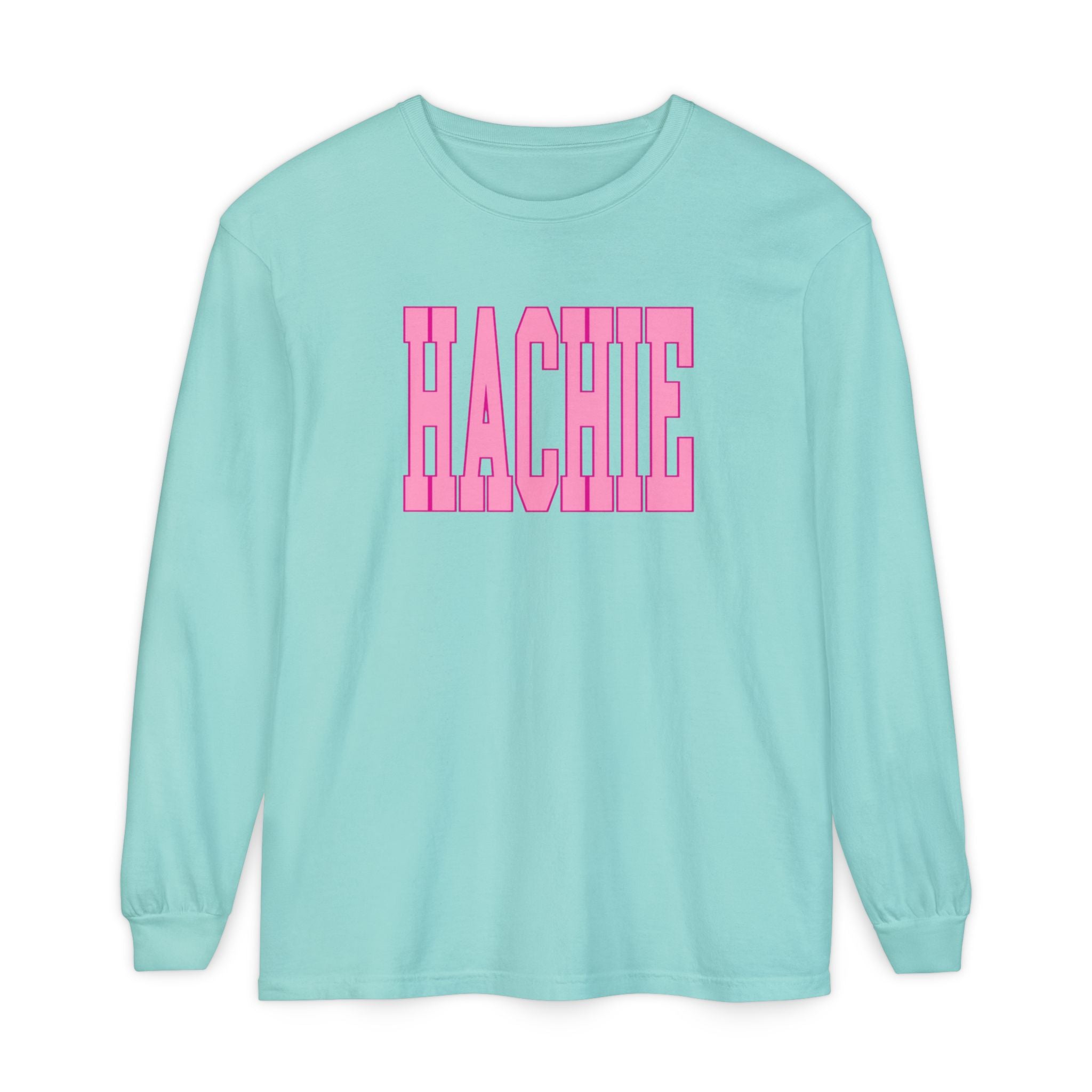 Pink Hachie Comfort Colors Long Sleeve Tee