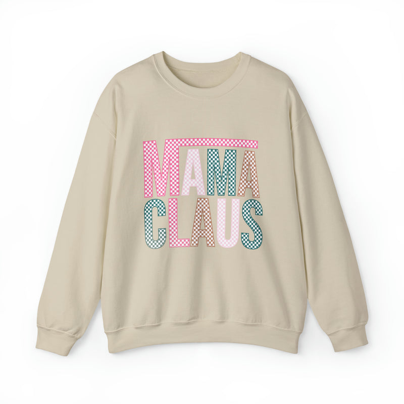 Mama Claus Checkered Crewneck Sweatshirt