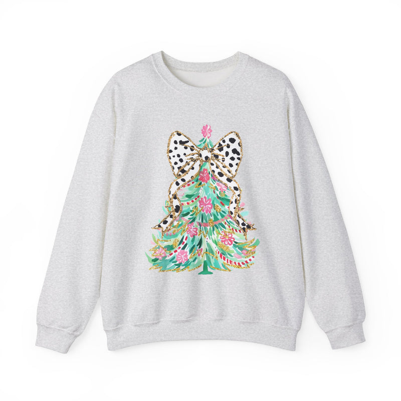 Preppy Christmas Tree with Bow Sweatshirt